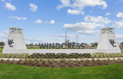 Photo of the entrance to Windcress subdivision in Cove, TX